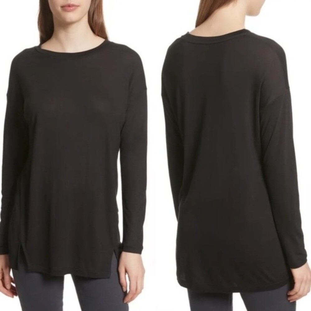 NWT Vince Long Sleeve Drapey Tunic Top in Black Size XS
